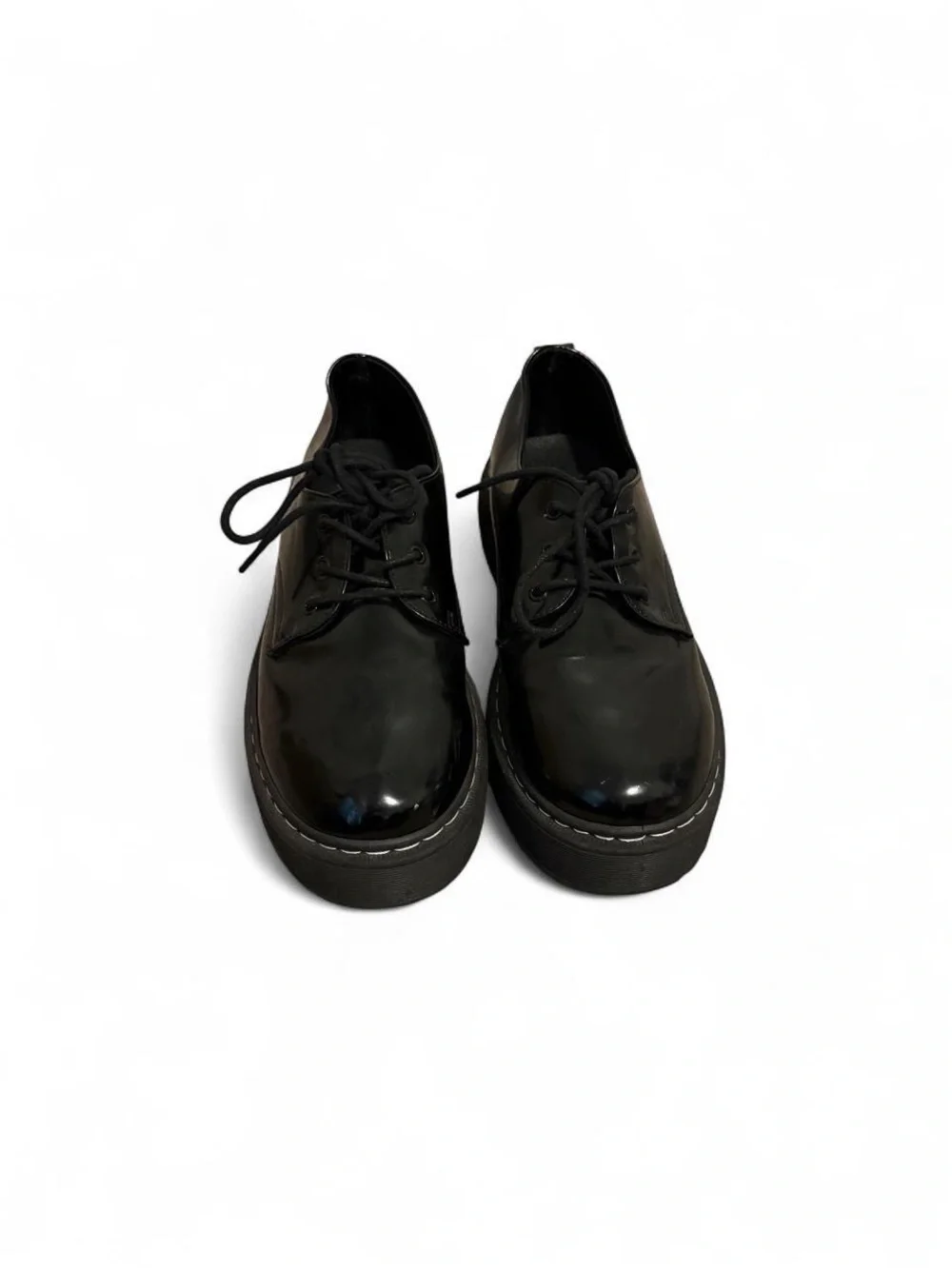 Jelly Pop Women’s Black Lace-Up Platform Shoes